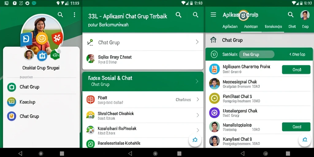 Antarmuka 33L menampilkan percakapan grup yang aktif dan fitur-fitur intuitif.