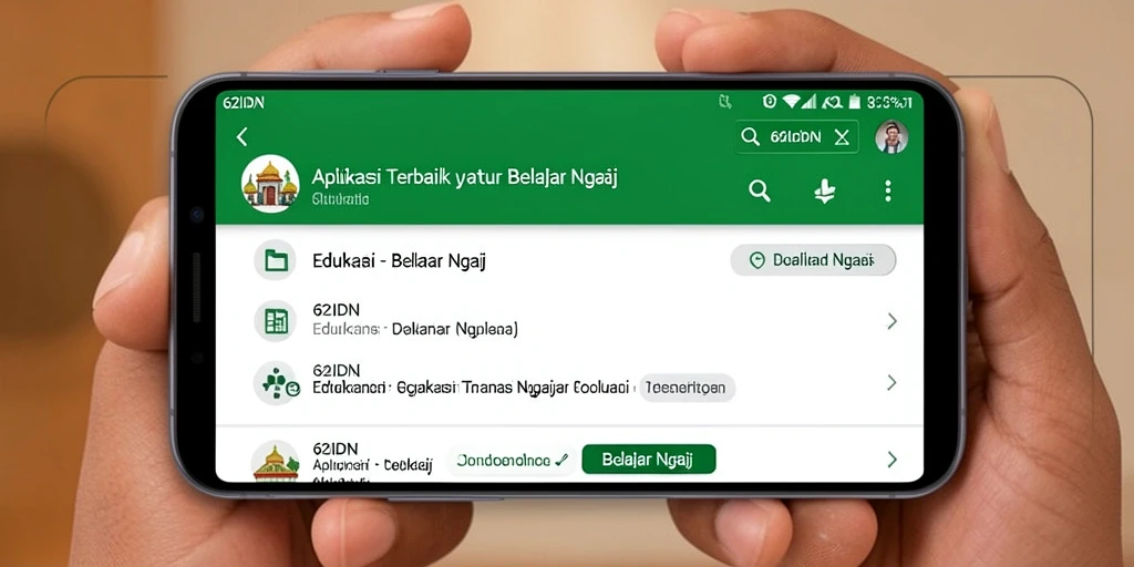 Antarmuka 62IDN yang interaktif dan mudah digunakan untuk belajar ngaji.