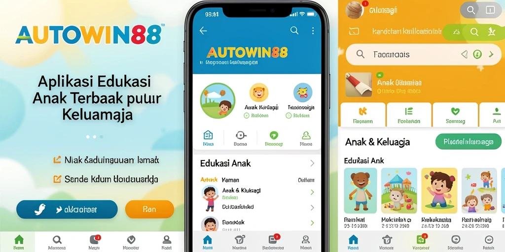 Antarmuka aplikasi Edukasi Anak yang menarik dan interaktif.