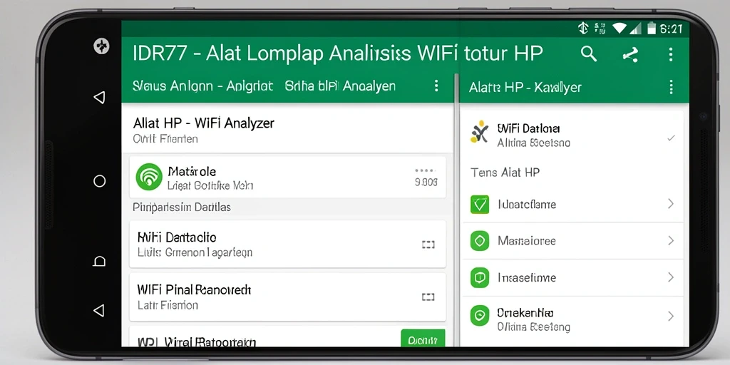 Antarmuka utama IDR77 menampilkan analisis jaringan WiFi yang jelas dan informatif.
