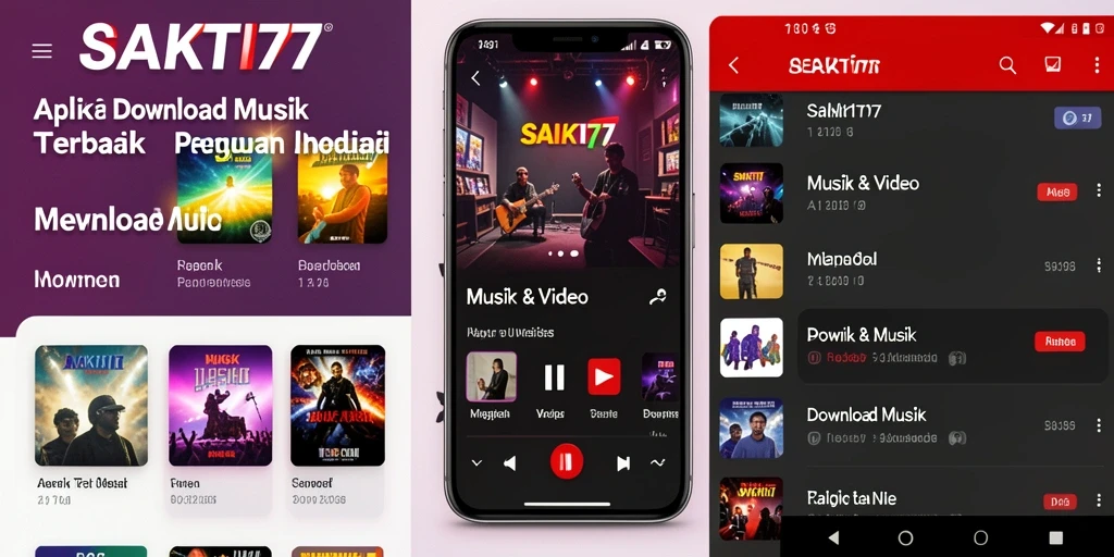 Antarmuka aplikasi SAKTI77 untuk Download Musik yang menarik dan mudah digunakan.